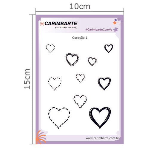 Coração 01 CSC01 Cartela de Carimbo