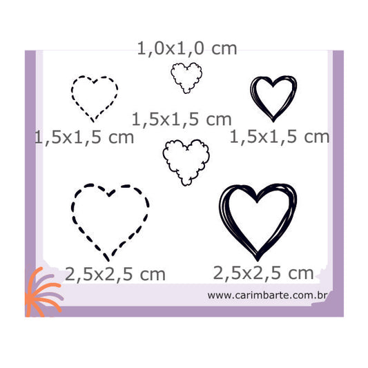 Coração 01 CSC01 Cartela de Carimbo