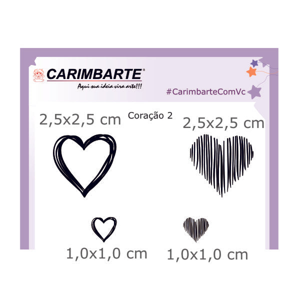 Coração 02 CSC02 Cartela de Carimbo