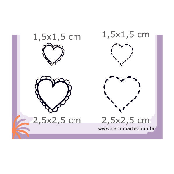 Coração 02 CSC02 Cartela de Carimbo