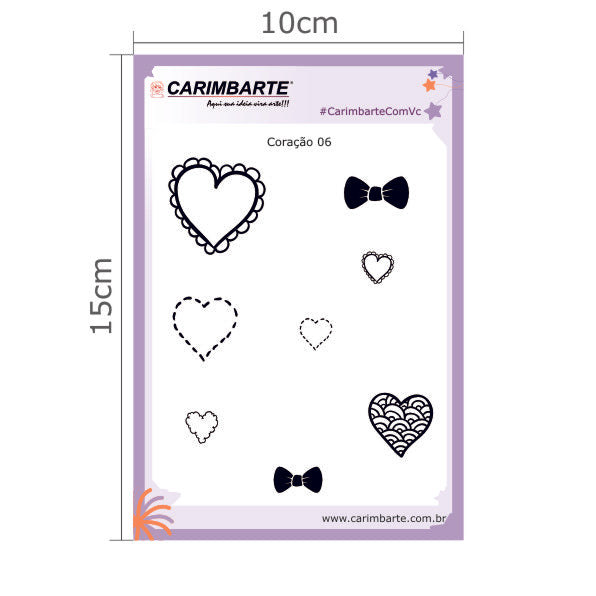 Coração 06 CSCP06 Cartela de Carimbo