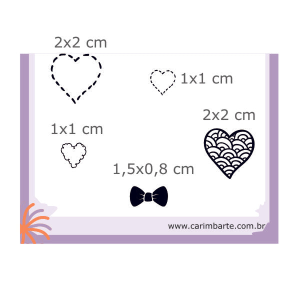 Coração 06 CSCP06 Cartela de Carimbo