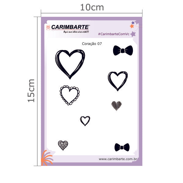 Coração 07 CSCP07 Cartela de Carimbo