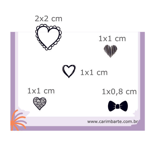 Coração 07 CSCP07 Cartela de Carimbo