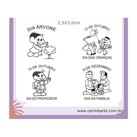 Data Comemorativa 51 Cartela de Carimbo