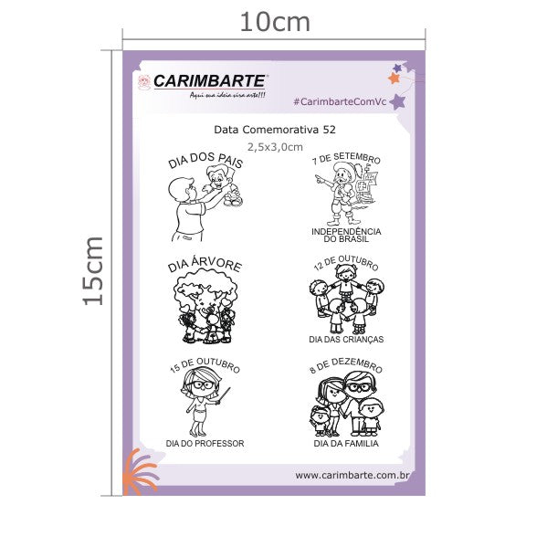 Data Comemorativa 52 Cartela de Carimbo
