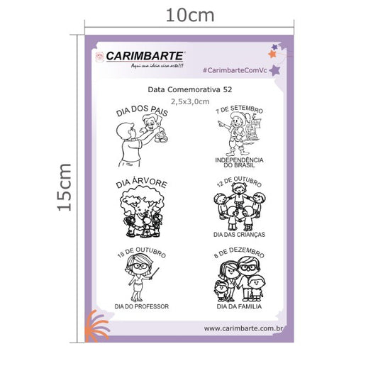 Data Comemorativa 52 Cartela de Carimbo