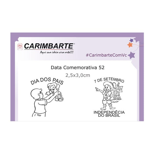 Data Comemorativa 52 Cartela de Carimbo