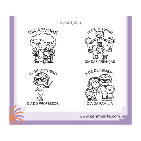 Data Comemorativa 52 Cartela de Carimbo