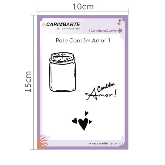 Pote Contém Amor 1 Cartela de Carimbo