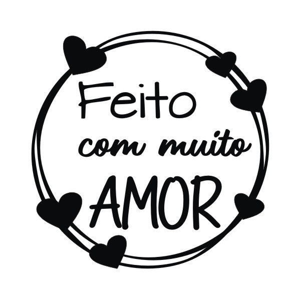 Feito com muito amor Carimbo de Madeira