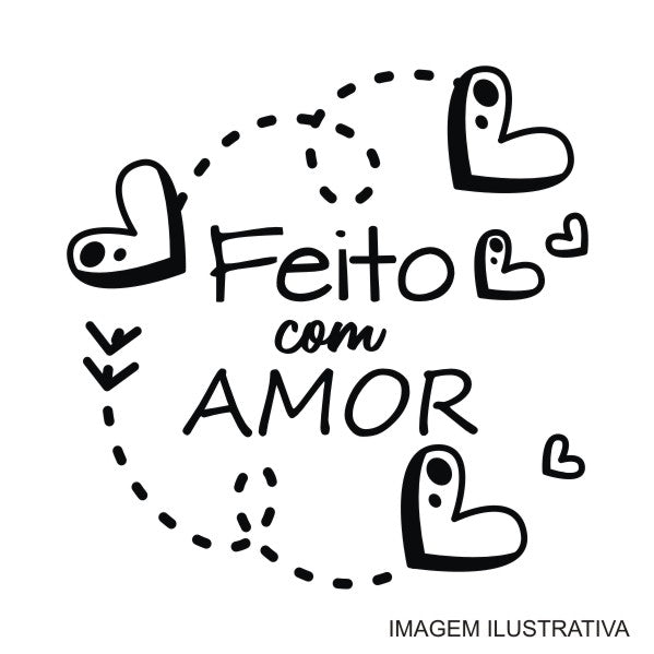 Feito com amor 3 Carimbo de Madeira