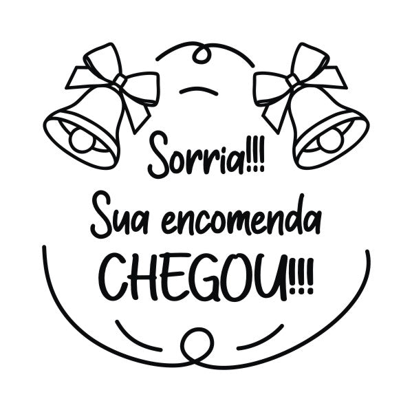 Sorria sua encomenda chegou Carimbo de Madeira
