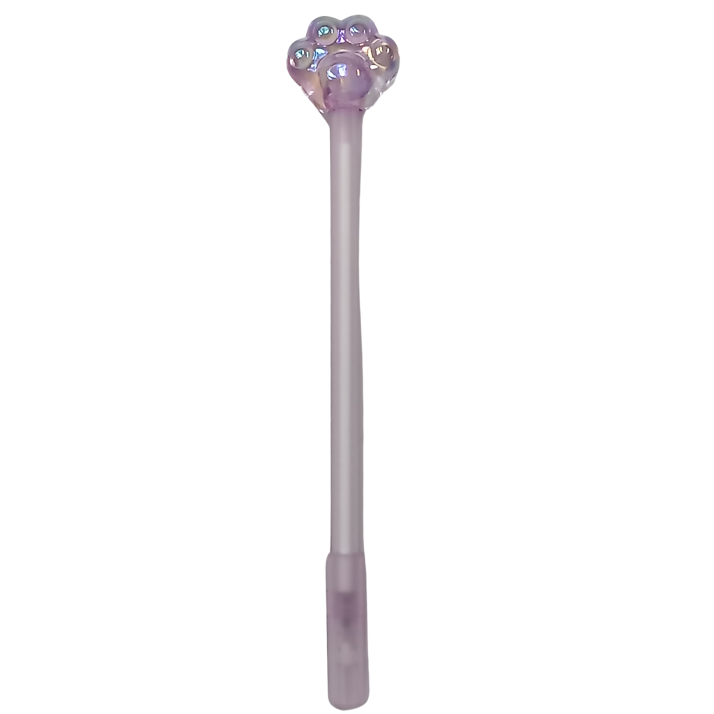 Caneta Ponta Fina com Tampa de Patinha Fofa Cristal