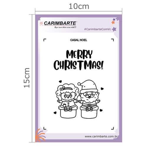 Casal Noel Cartela de Carimbos