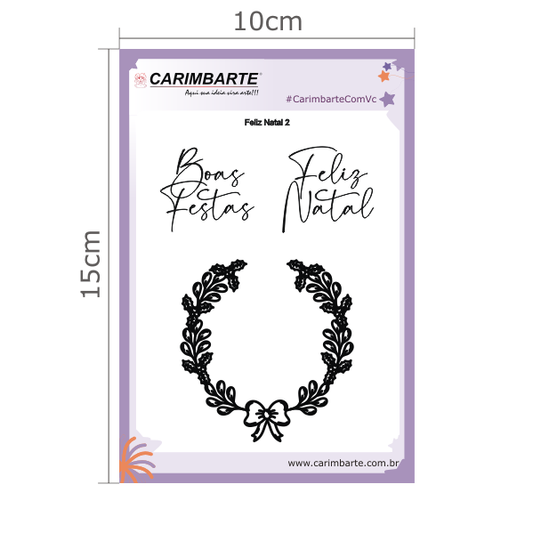 Feliz Natal 2 Cartela de Carimbo
