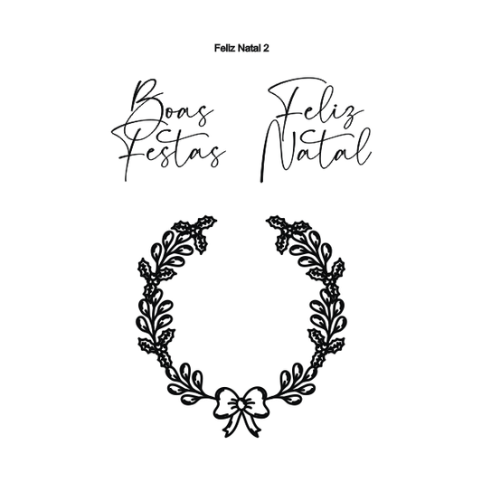 Feliz Natal 2 Cartela de Carimbo