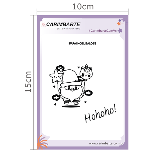 Papai Noel Balões Cartela de Carimbos