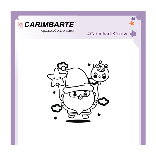 Papai Noel Balões Cartela de Carimbos