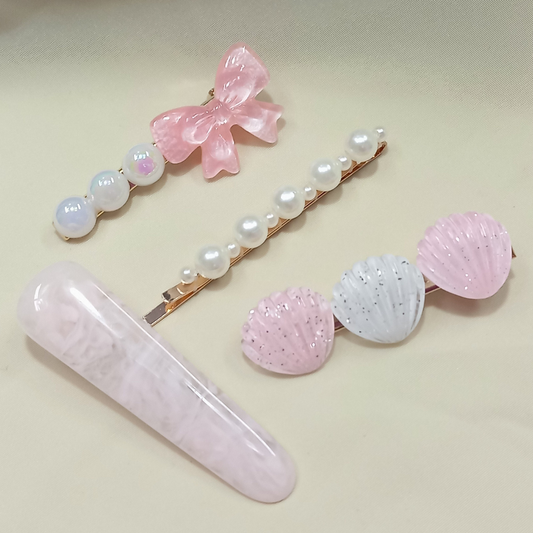 Presilha Kit com 04 peças Concha - Rosa