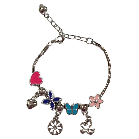 Pulseira Berloque Flor Branca