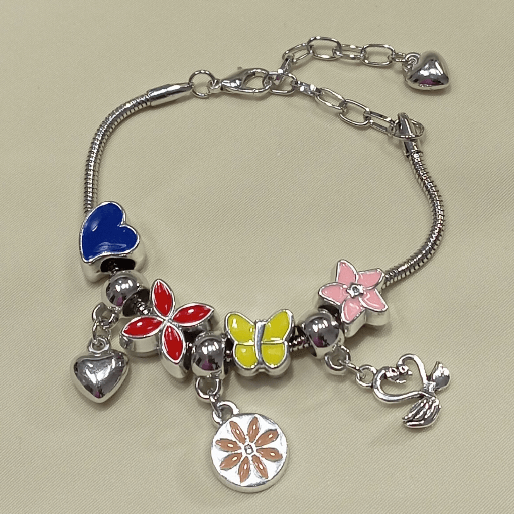 Pulseira Berloque Flor Laranja