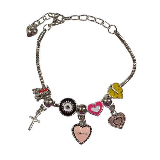 Pulseira Berloque Love Rosa