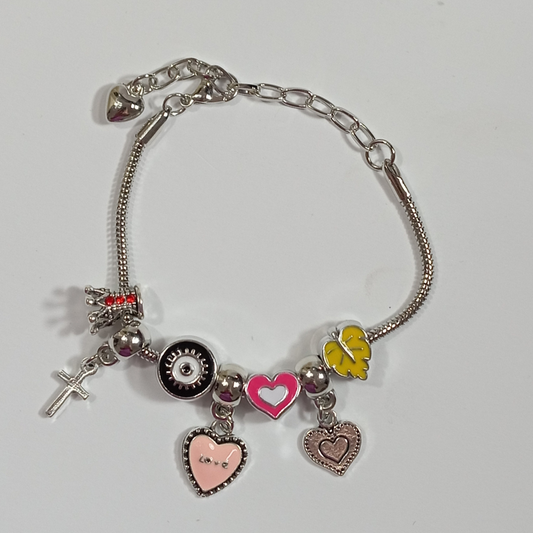 Pulseira Berloque Love Rosa