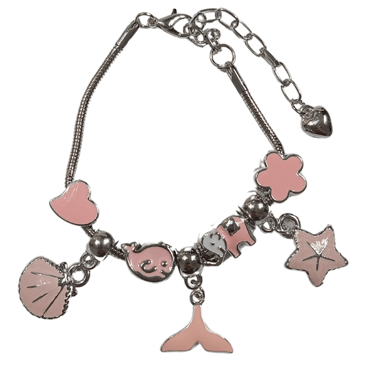 Pulseira Berloque Sereia Rosa