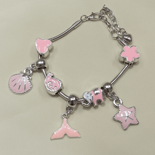 Pulseira Berloque Sereia Rosa