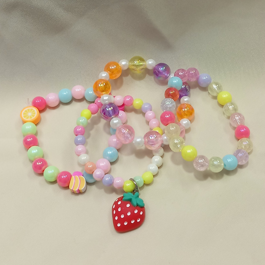 Pulseira de Miçanga com Morango Colorido