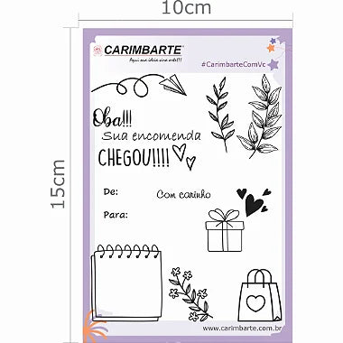 Sua Encomenda Chegou Cartela de Carimbos