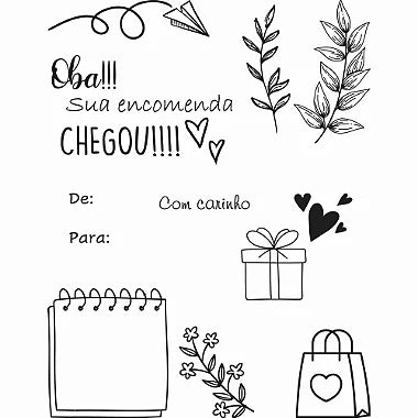 Sua Encomenda Chegou Cartela de Carimbos