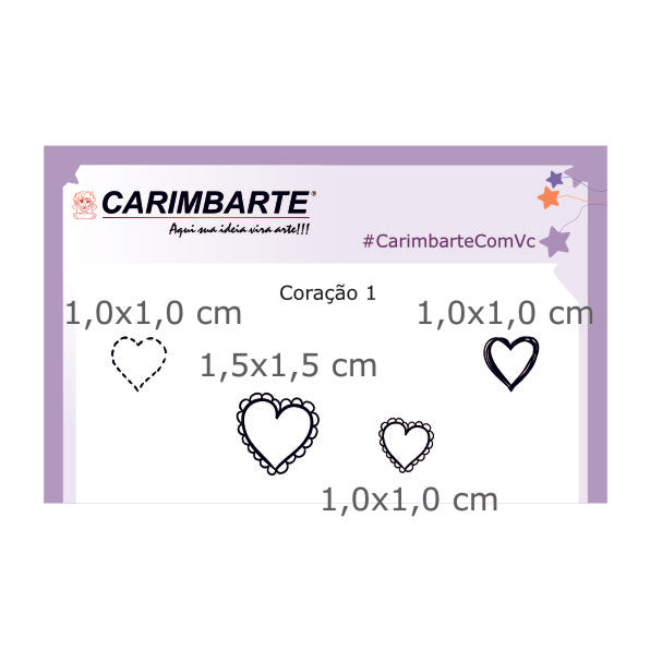 Coração 01 CSC01 Cartela de Carimbo