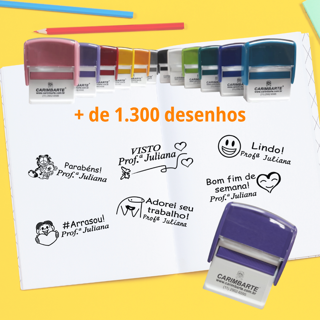 Kit com 6 carimbos Premium 20 Lilas ou Branco