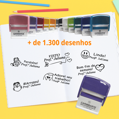 Kit com 6 carimbos Premium 20 Lilas ou Branco