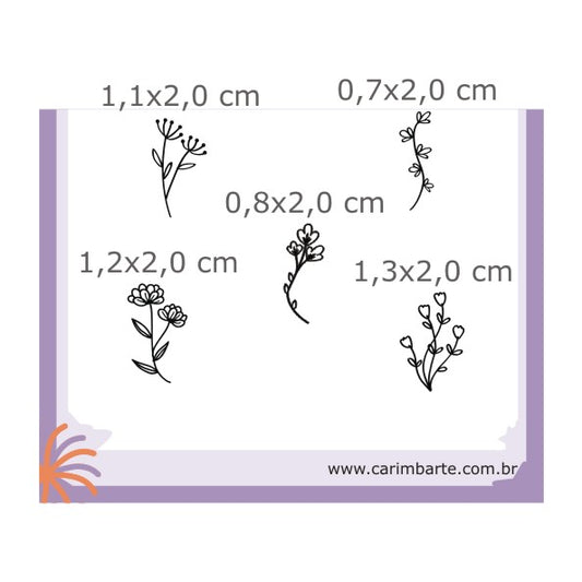 Flores 38 Cartela de Carimbos