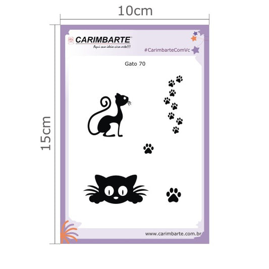 Gato 70 Cartela de Carimbos