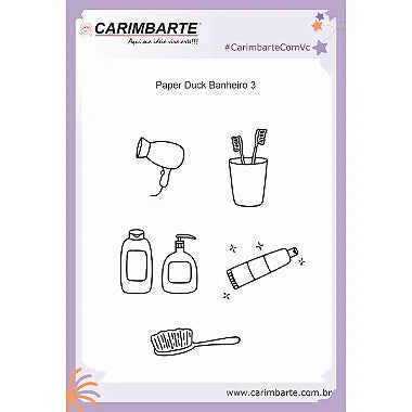 Paper Duck Banheiro 3 Cartela de Carimbos