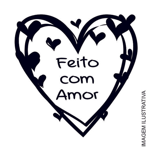 Feito com Amor 1 Carimbo de Madeira