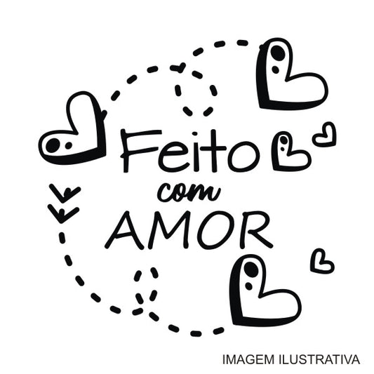 Feito com amor 3 Carimbo de Madeira