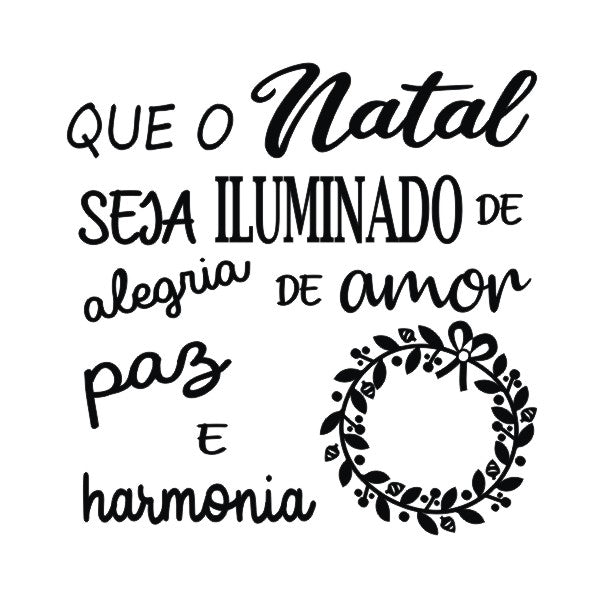 Que o Natal seja iluminado Carimbo de Madeira