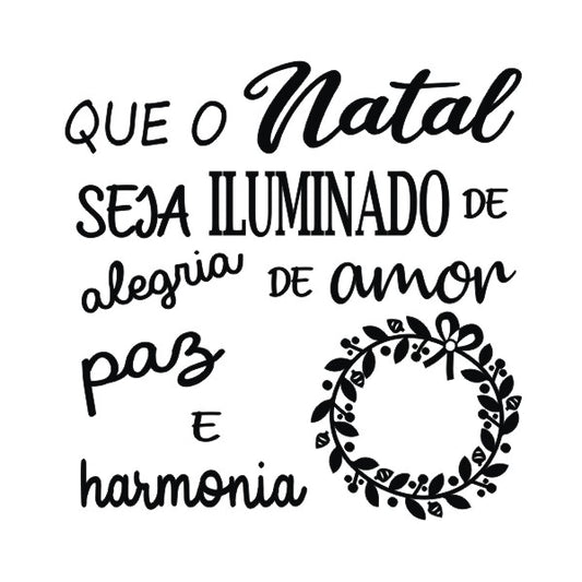 Que o Natal seja iluminado Carimbo de Madeira