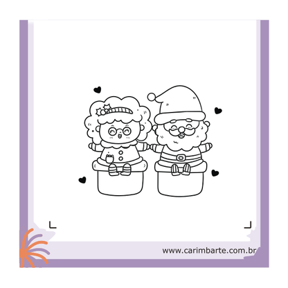 Casal Noel Cartela de Carimbos
