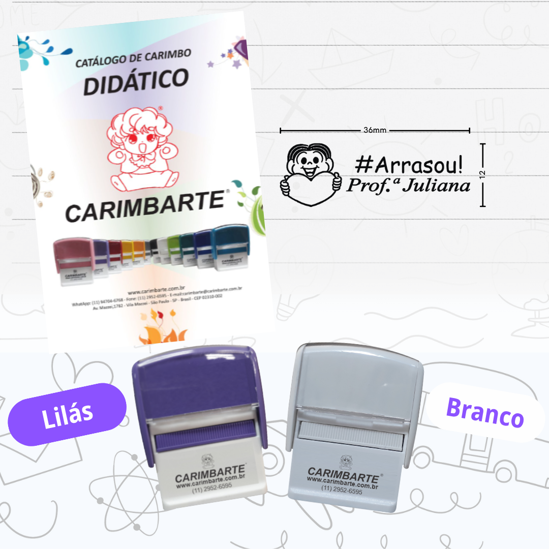 Kit com 6 carimbos Premium 20 Lilas ou Branco