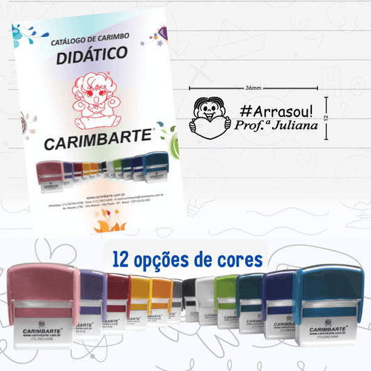 Kit com 06 Carimbos Premium 20 Coloridos