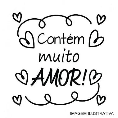 Contém muito amor 2 Carimbo de Madeira