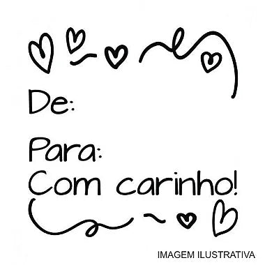 De Para Com carinho Carimbo de Madeira