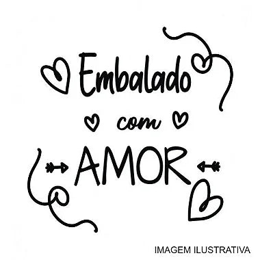 Embalado com amor 1 Carimbo de Madeira