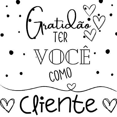 Gratidão ter você como cliente Carimbo de Madeira